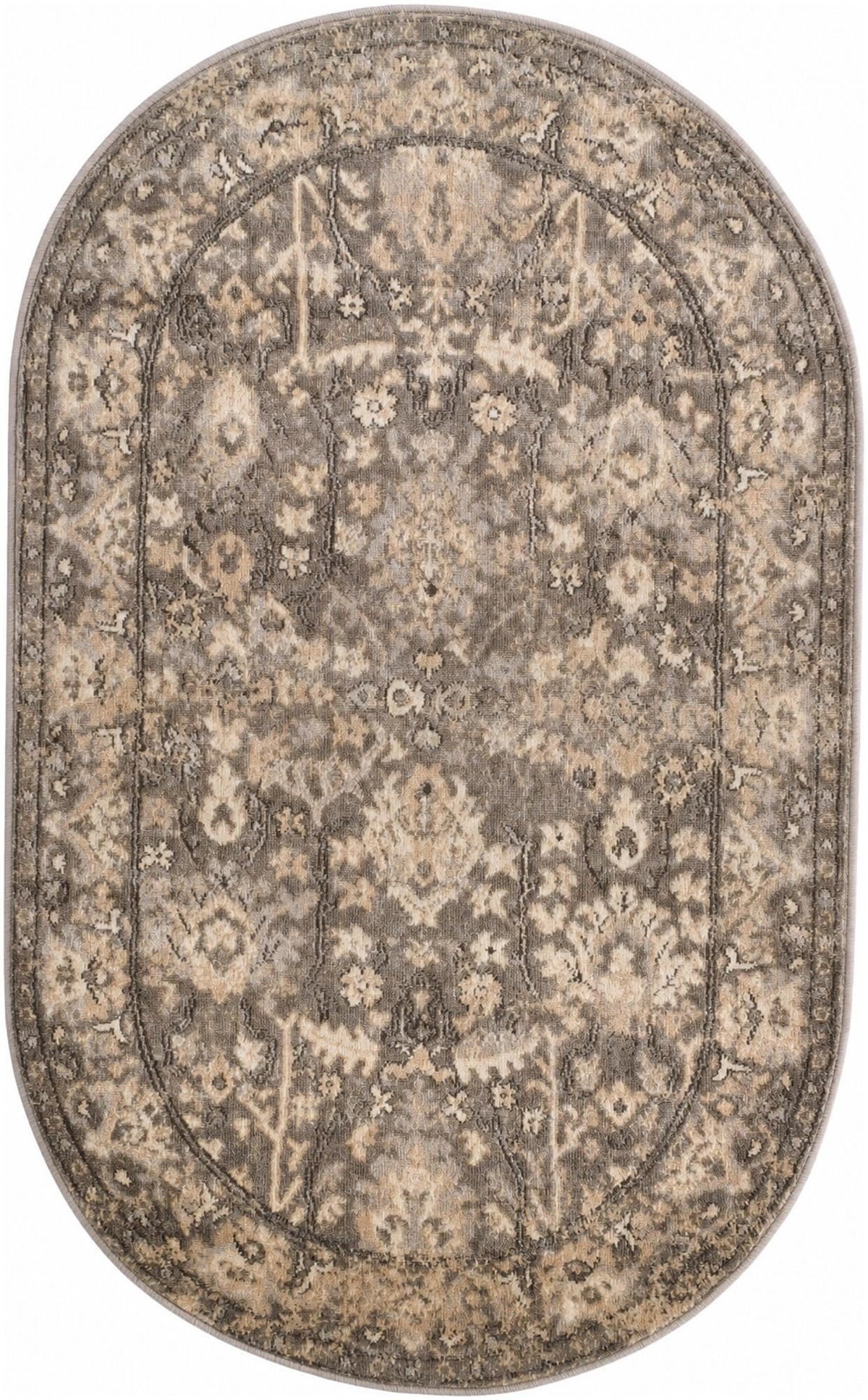 Cascade Range Collection Area Rug -  Shasta (Gray) Oval Gray  lifestyle 57