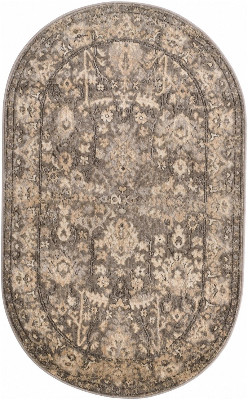 Cascade Range Collection Area Rug -  Shasta (Gray) Oval Gray  lifestyle 57