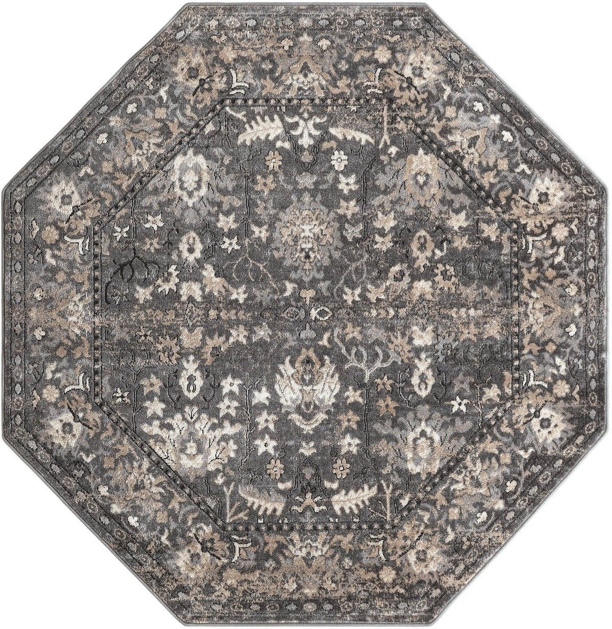 Cascade Range Collection Area Rug -  Shasta (Gray) Octagon Gray  lifestyle 26