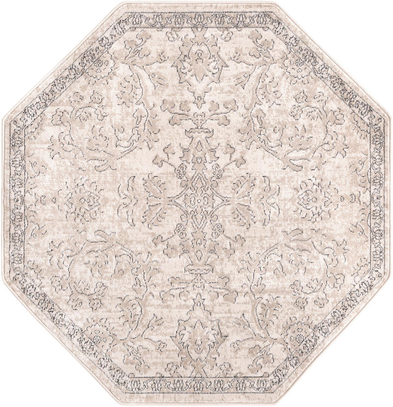 Cascade Range Collection Area Rug -  Helena Octagon Ivory  lifestyle 71