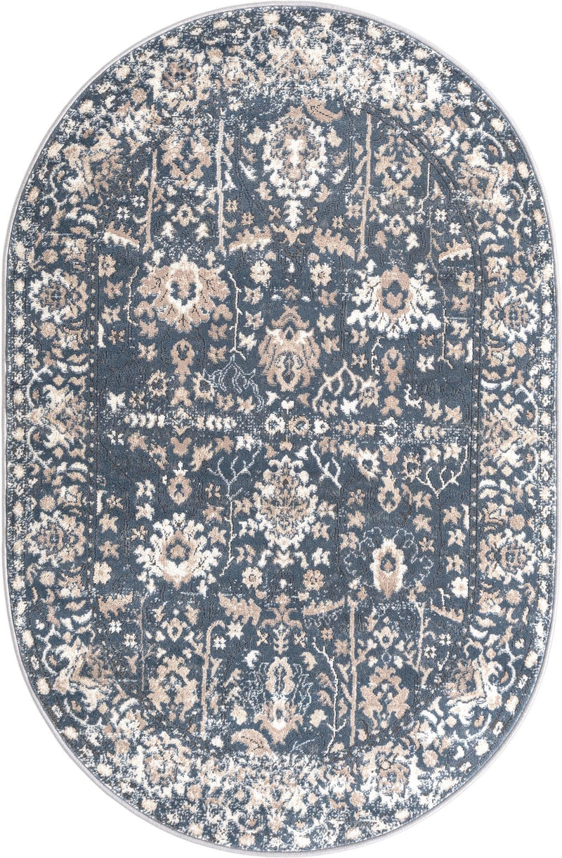 Cascade Range Collection Area Rug -  Shasta (Blue) Oval Blue  lifestyle 28