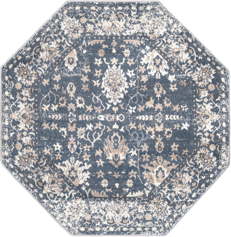 Cascade Range Collection Area Rug -  Shasta (Blue) Octagon Blue  lifestyle 27