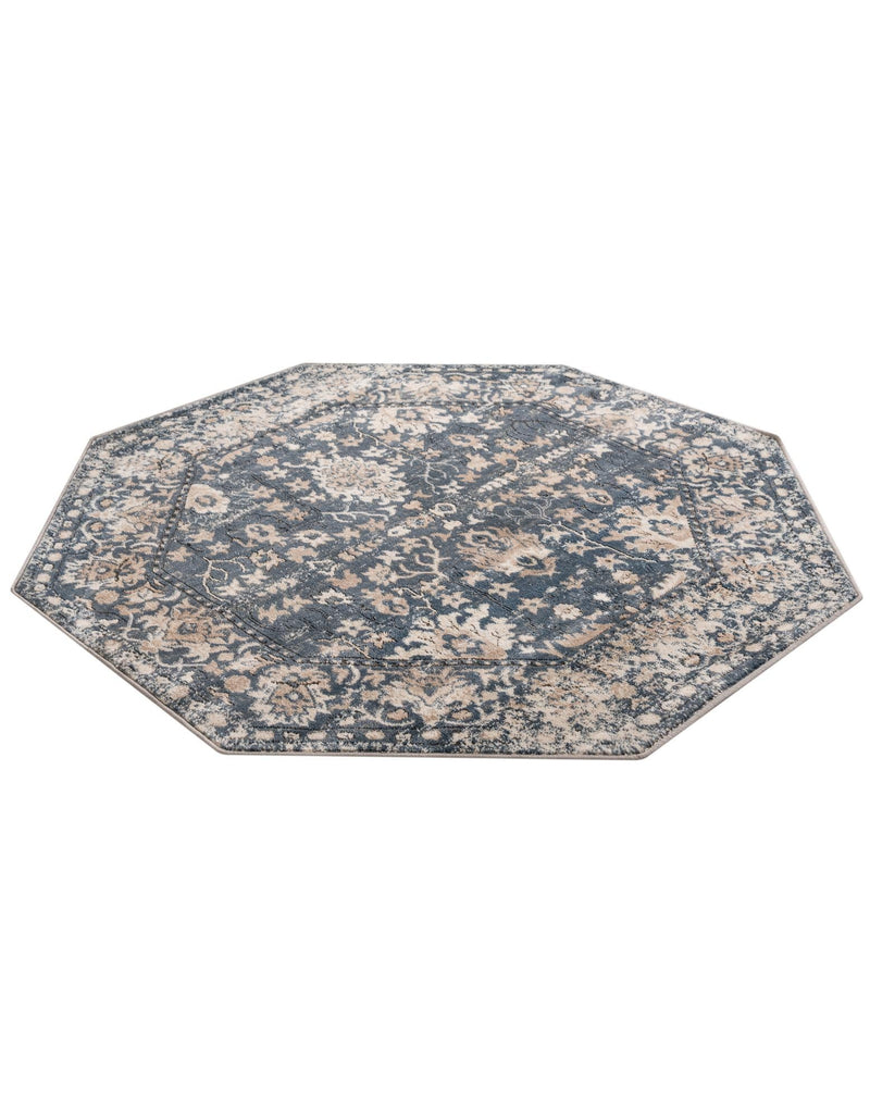 Cascade Range Collection Area Rug -  Shasta (Blue) Octagon Blue  lifestyle 32