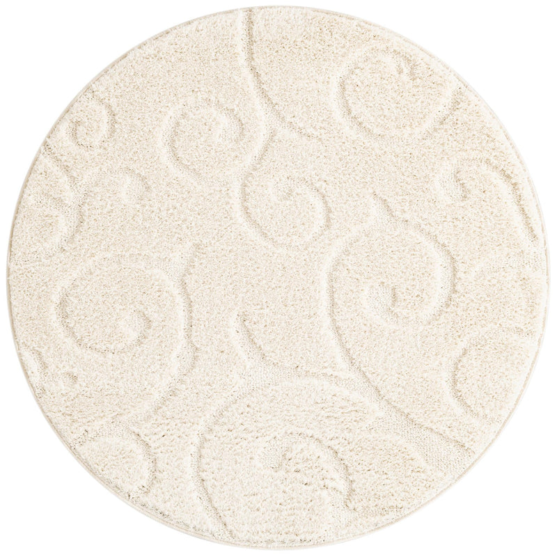 Botanical Bliss Shag Collection Area Rug - Blossomdale Round Ivory  lifestyle 177