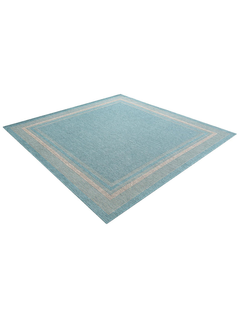 Terrace Fringe Collection Area Rug - Veranda (Aquamarine) Square Aquamarine  lifestyle 34