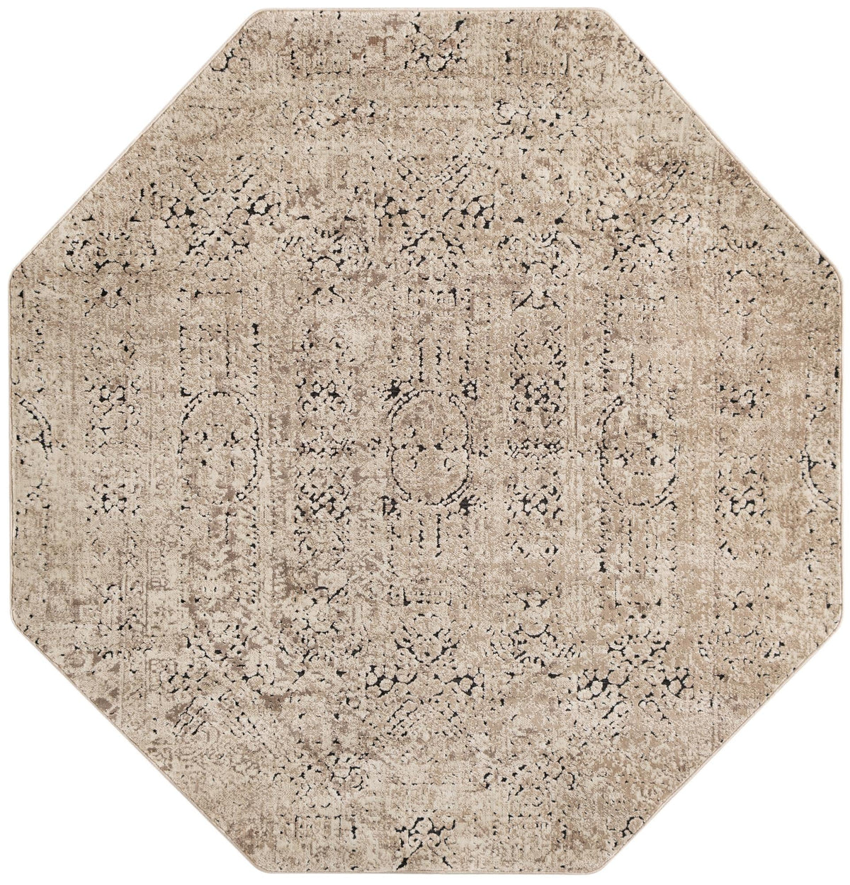 Coastal Manor Collection Area Rug -  Wavecrest Octagon Beige  lifestyle 44
