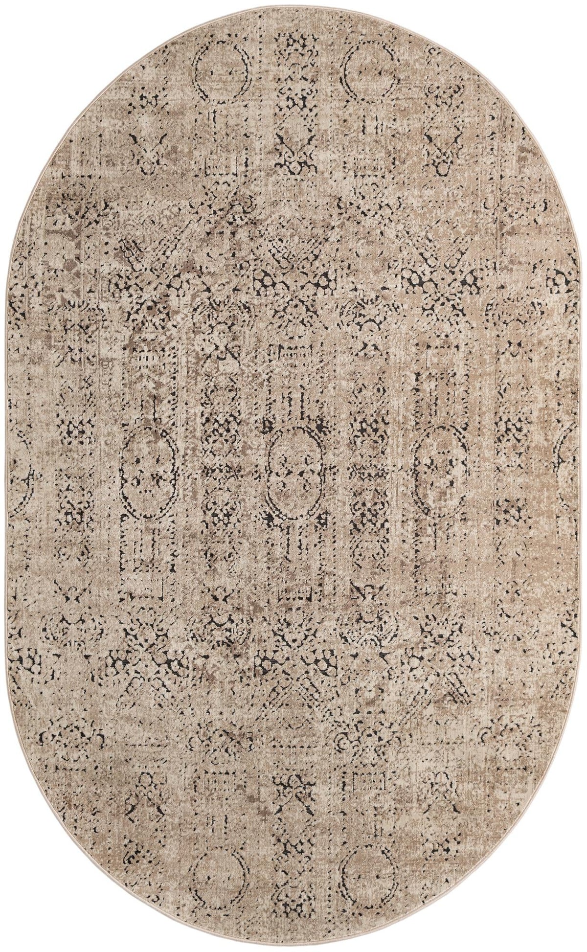 Coastal Manor Collection Area Rug -  Wavecrest Oval Beige  lifestyle 85