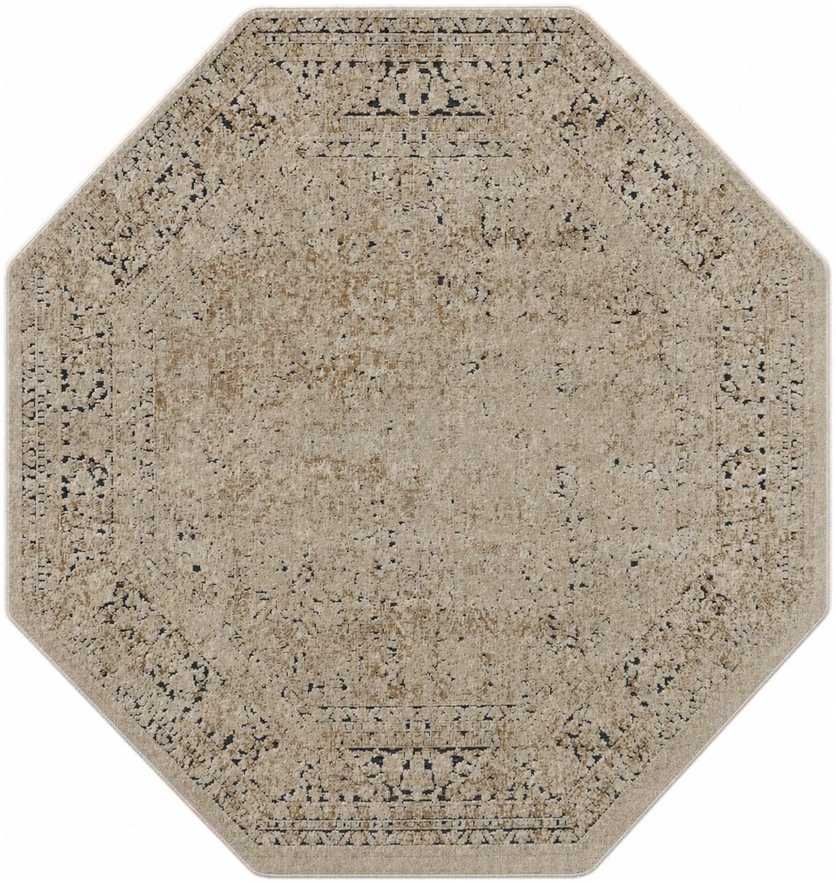 Coastal Manor Collection Area Rug -  Marina Octagon Beige  lifestyle 45