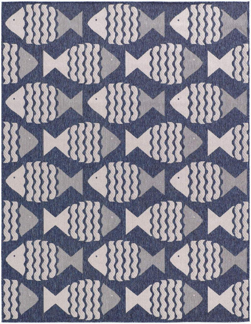 Seaside Haven Rugs Collection Area Rug -  Admiral Rectangle Navy Blue and Ivory  lifestyle 5
