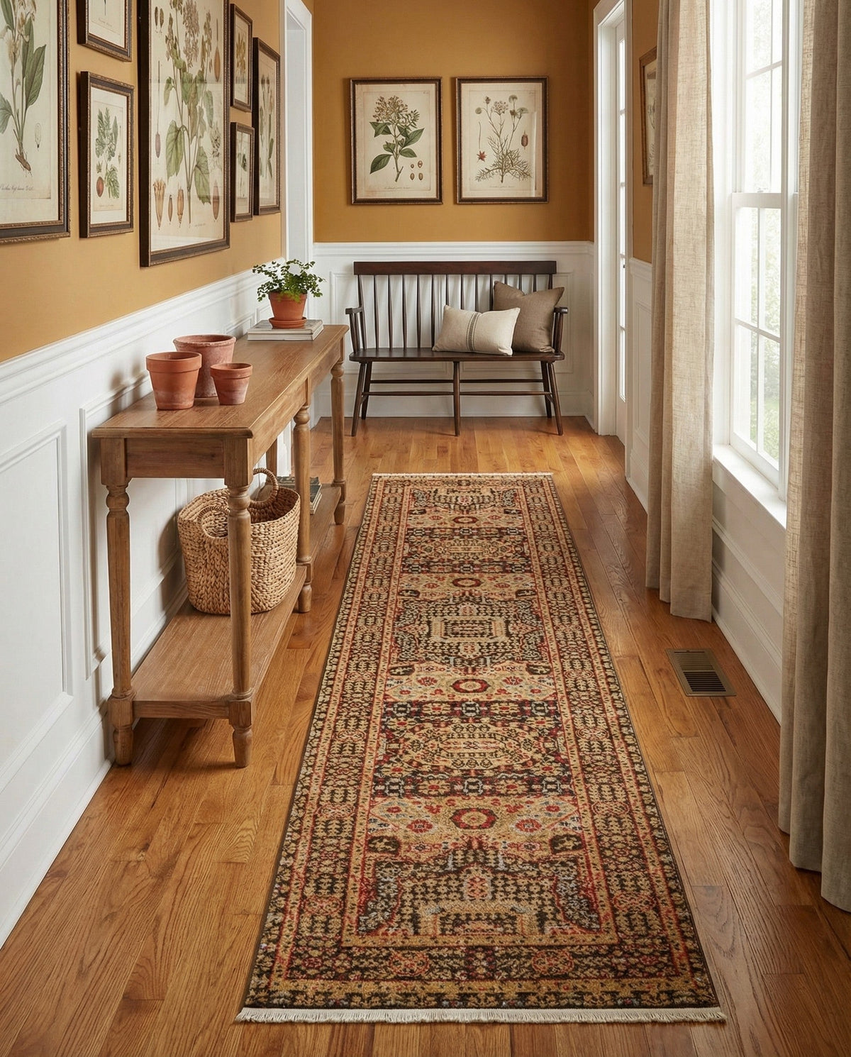 Ottoman Elegance Collection Area Rug - Sultan Runner Brown  lifestyle 158