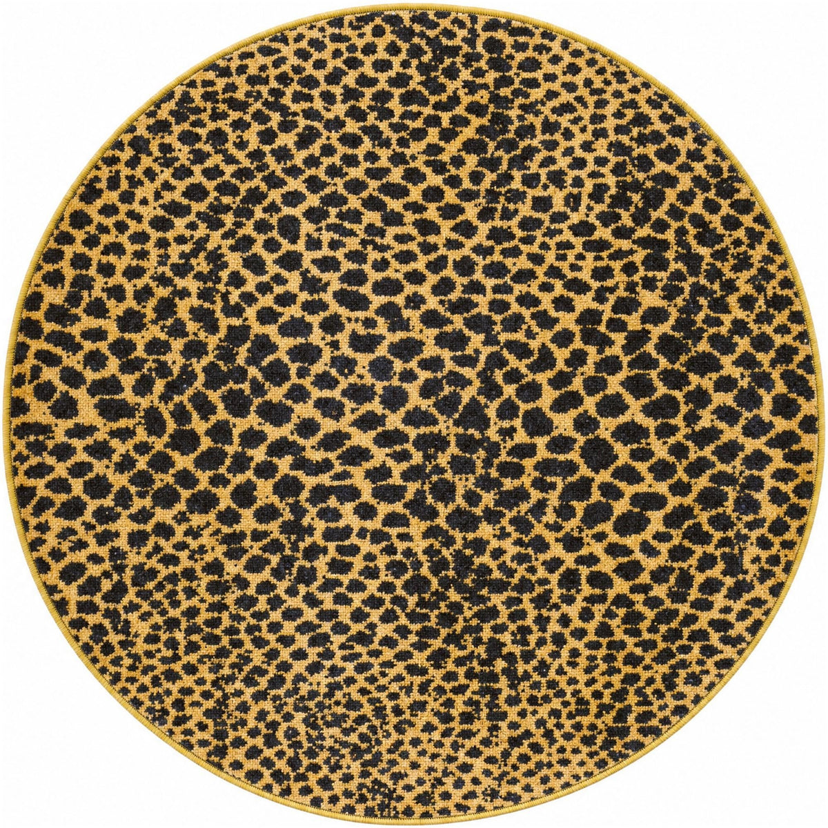 Aegean Elegance Washables Collection Area Rug -  Mykonos Round Black and Gold  lifestyle 90