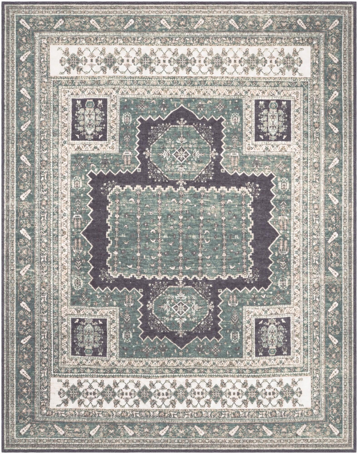 Bazaar Chic Collection Area Rug -  Taroudant Rectangle Emerald Green  lifestyle 3