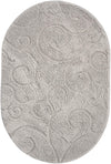 Botanical Bliss Shag Collection Area Rug - Blossomdale Oval Light Gray  lifestyle 181