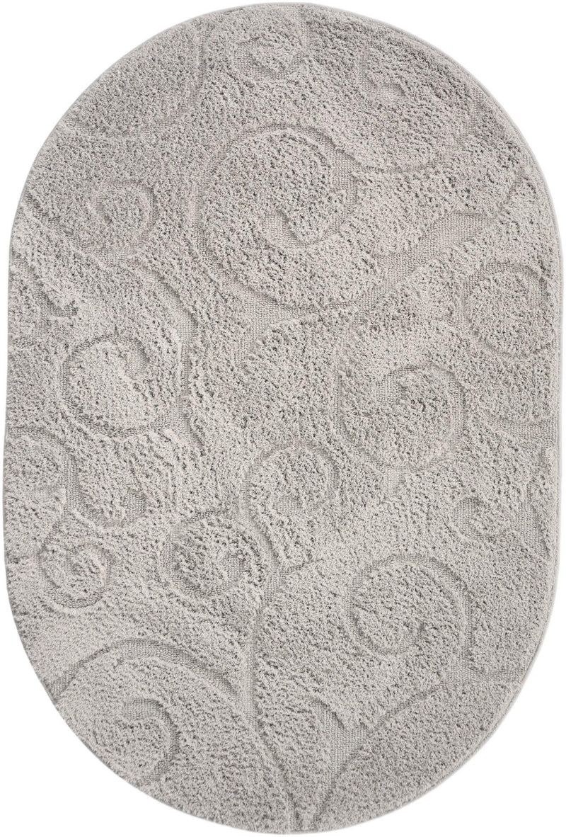 Botanical Bliss Shag Collection Area Rug - Blossomdale Oval Light Gray  lifestyle 181