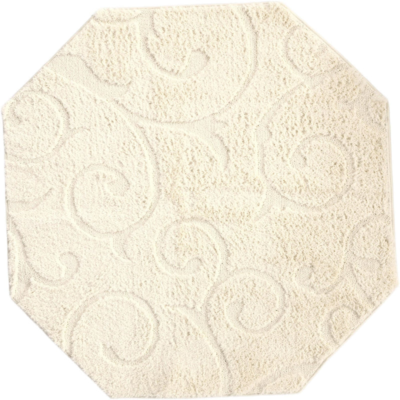 Botanical Bliss Shag Collection Area Rug - Blossomdale Octagon Ivory  lifestyle 175