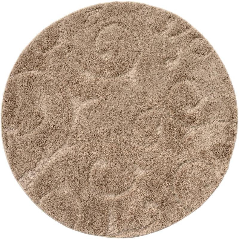 Botanical Bliss Shag Collection Area Rug - Blossomdale Round Beige  lifestyle 168