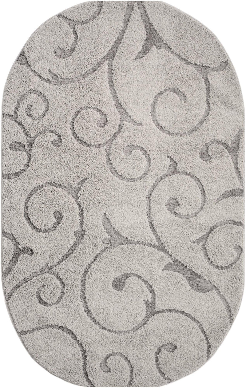 Botanical Bliss Shag Collection Area Rug - Blossomdale Oval Light Gray and Gray  lifestyle 185