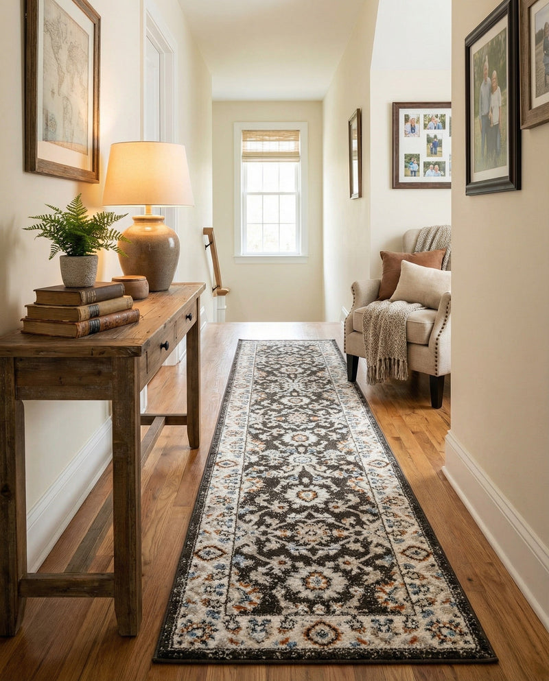 Savannah Elegance Collection Area Rug - Augusta (Fume Gray) Runner Fume Gray  lifestyle 73