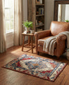 Patio Heritage Collection Area Rug -  Alcove Rectangle Red and Navy Blue  lifestyle 17