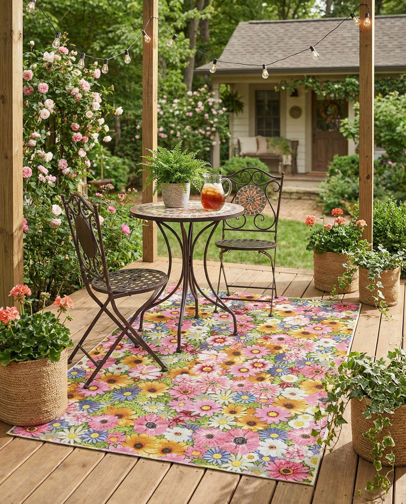 Seaside Blooms Collection Area Rug -  Marseilles Rectangle Multi  lifestyle 34
