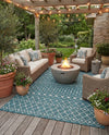 Savannah Pergola Collection Area Rug -  Pergola (Teal) Rectangle Teal  lifestyle 3
