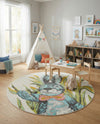 Wonder Tykes Collection Area Rug -  Ombre Round Ivory  lifestyle 15