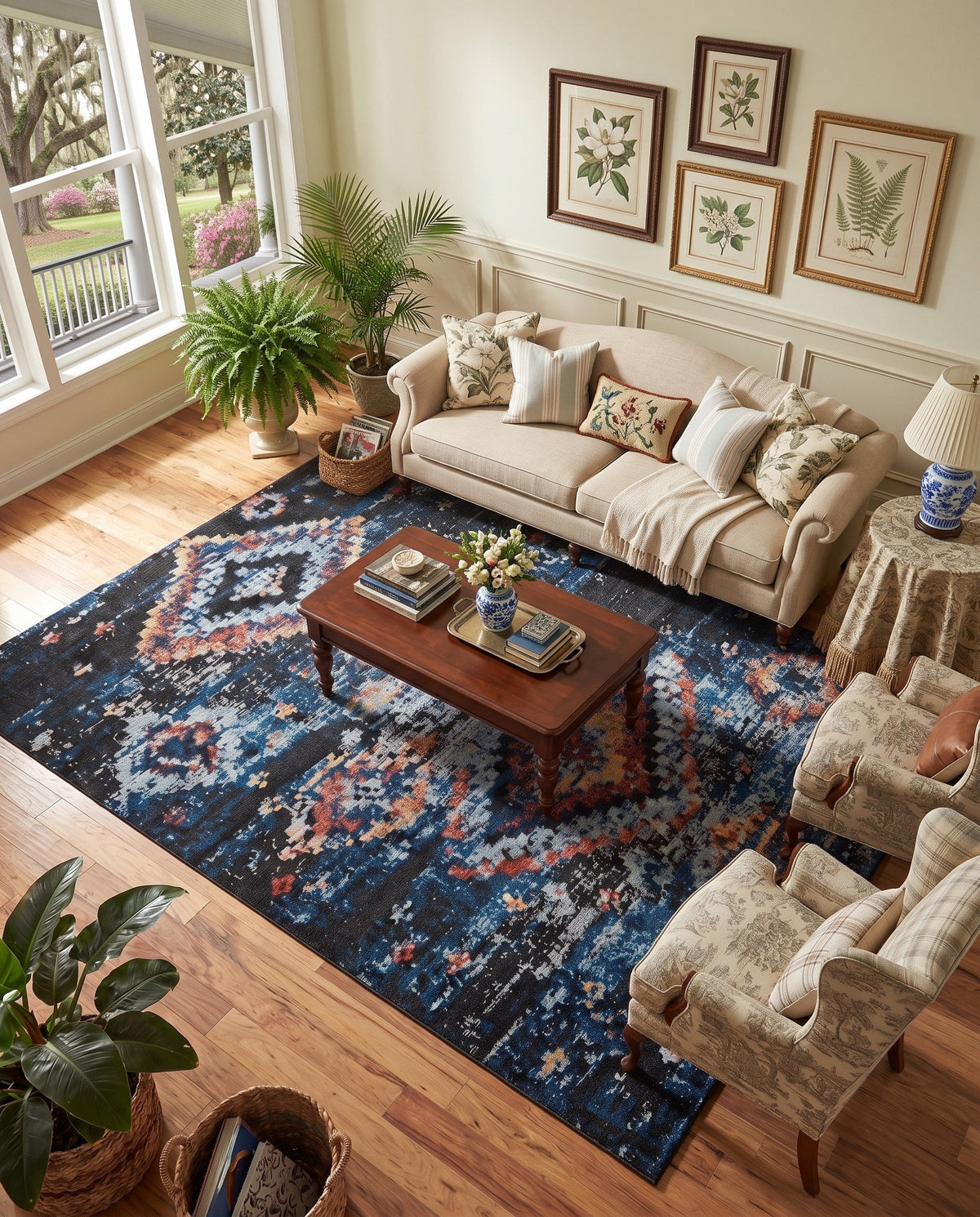 Tangier Treasures Collection Area Rug -  Fez Rectangle Navy Blue  lifestyle 25