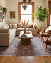 Zahara Oasis Collection Area Rug -  Agadir Square Antique Rust Red  lifestyle 78