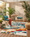 Outdoor Marrakesh Collection Area Rug -  Meknes Rectangle Multi  lifestyle 16