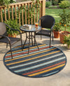 Caribbean Terrace Collection Area Rug -  Martinique Round Charcoal  lifestyle 50