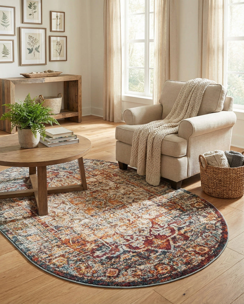 Savannah Soiree Collection Area Rug -  Everglade (Multi) Oval Multi  lifestyle 78