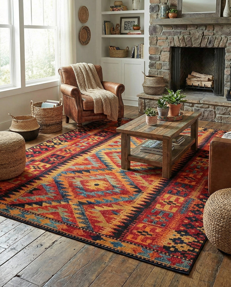 Safari Escape Rugs Collection Area Rug -  Kalahari Rectangle Multi  lifestyle 14