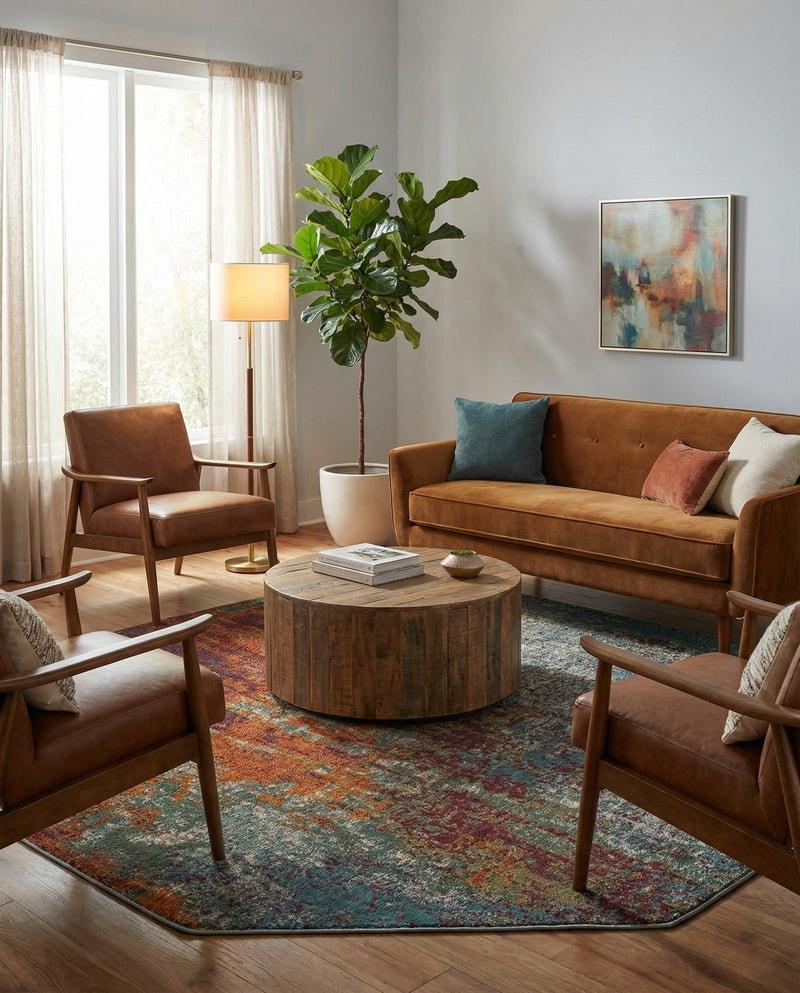 Arcadia Rugs Collection Area Rug -  Avalon Octagon Multi  lifestyle 80