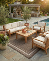 Terrace Fringe Collection Area Rug - Veranda (Brown) Rectangle Brown  lifestyle 33