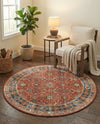 Patio Heritage Collection Area Rug -  Eden Round Antique Red  lifestyle 68