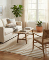 Seaside Stripes Collection Area Rug - Cabana (Taupe) Rectangle Taupe  lifestyle 9
