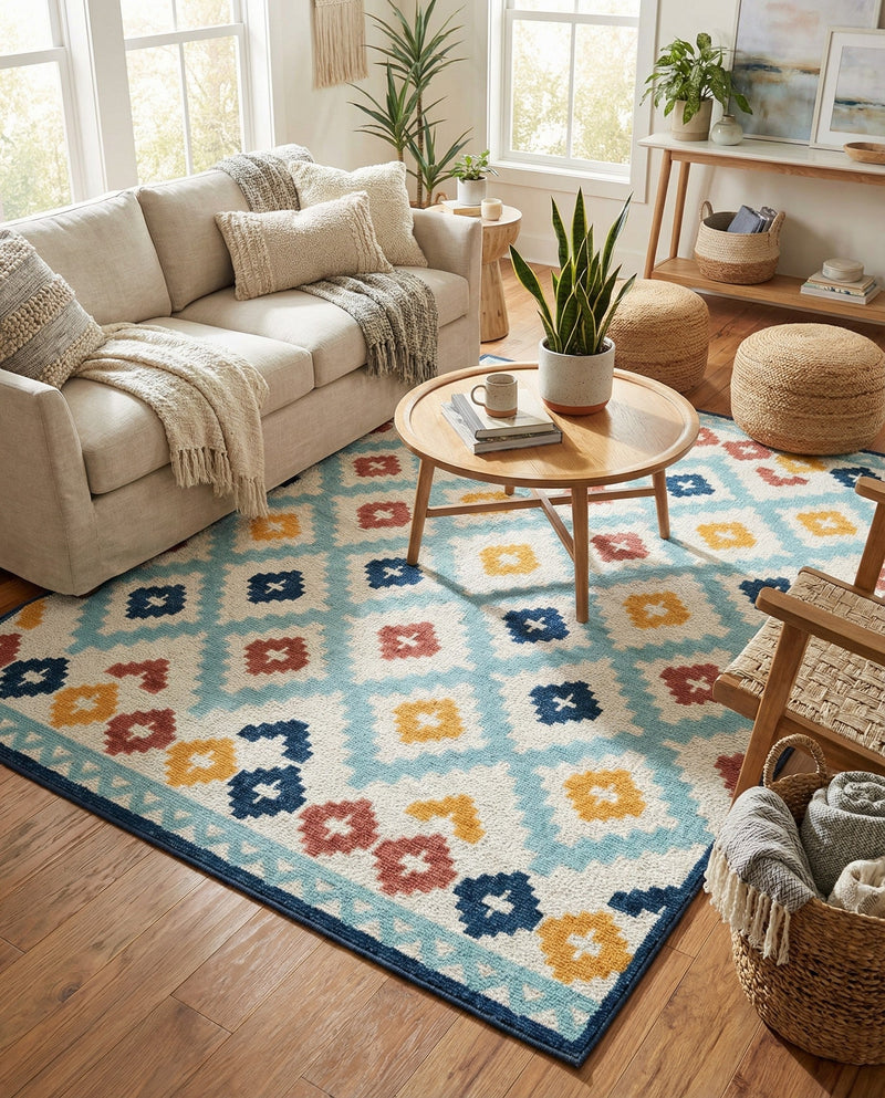 Caribbean Terrace Collection Area Rug -  Tobago Rectangle Ivory  lifestyle 19