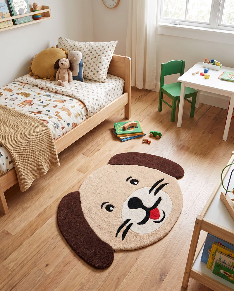 Whimsy Wonders Wool Collection Area Rug -  Fjord Rectangle Beige  lifestyle 9