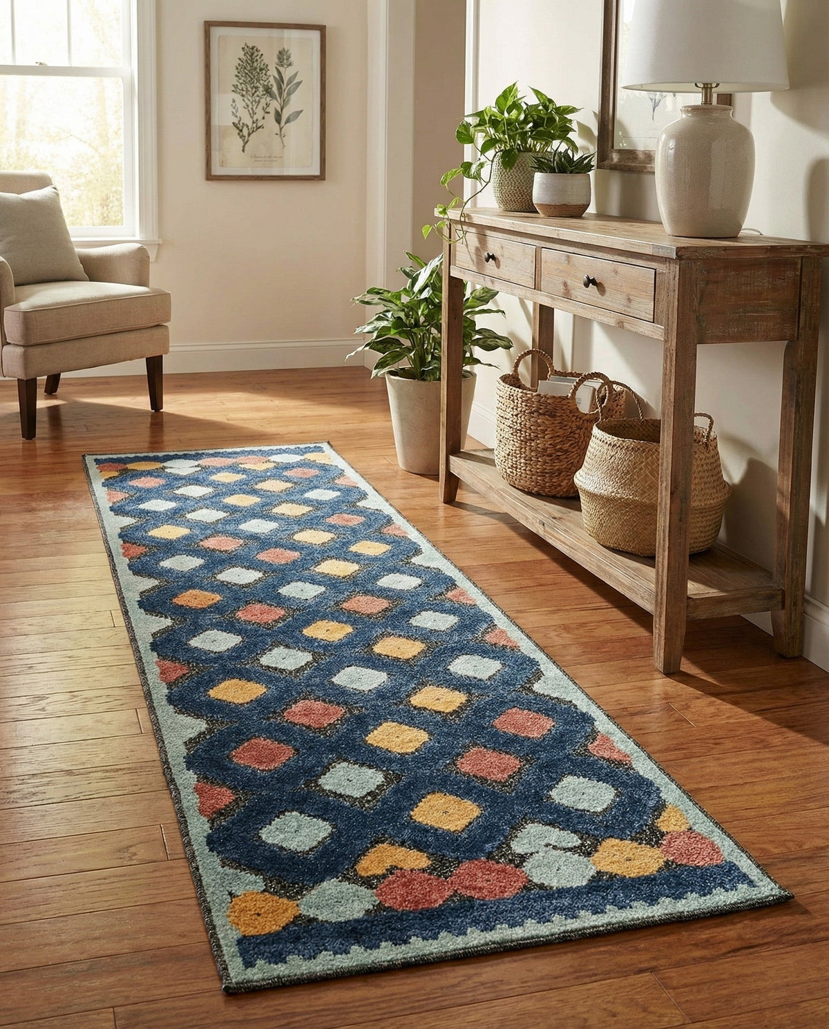 Caribbean Terrace Collection Area Rug -  Tobago Runner Charcoal  lifestyle 60