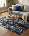 Coastal Haven Collection Area Rug -  Pelican Rectangle Navy Blue  lifestyle 12