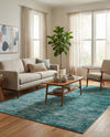 Sahara Essence Collection Area Rug - Oasis (Teal) Rectangle Teal  lifestyle 9