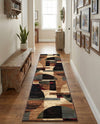 Bistro Lounge Collection Area Rug -  Latte Runner Multi  lifestyle 50