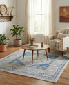 Savannah Series Collection Area Rug -  Augusta (Sky blue) Square Sky blue  lifestyle 46