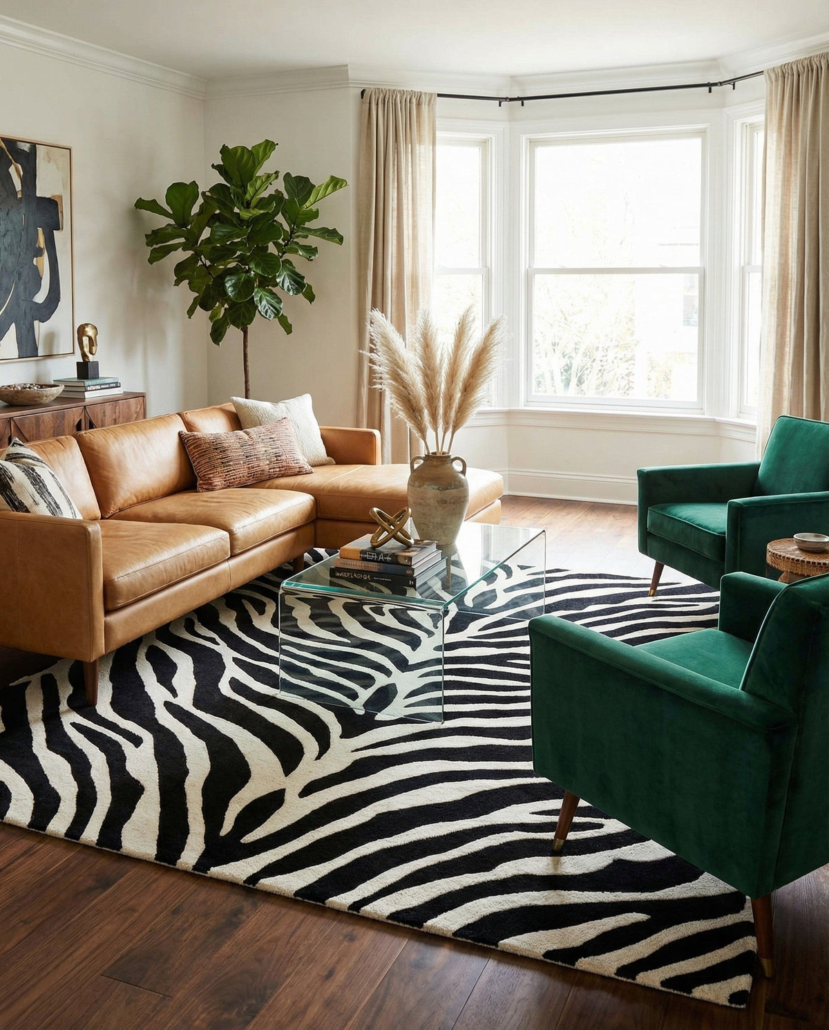 Hand Tufted Savannah Collection Area Rug -  Kalahari Square Black and White  lifestyle 21