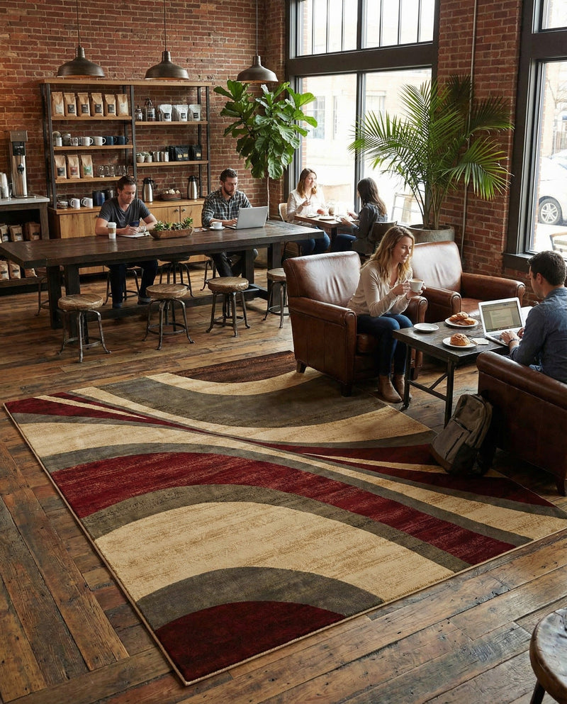 Bistro Lounge Collection Area Rug -  Frappe Rectangle Beige  lifestyle 7