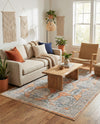 Seville Stripes Collection Area Rug -  Granada (Brick Red) Rectangle Brick Red  lifestyle 12