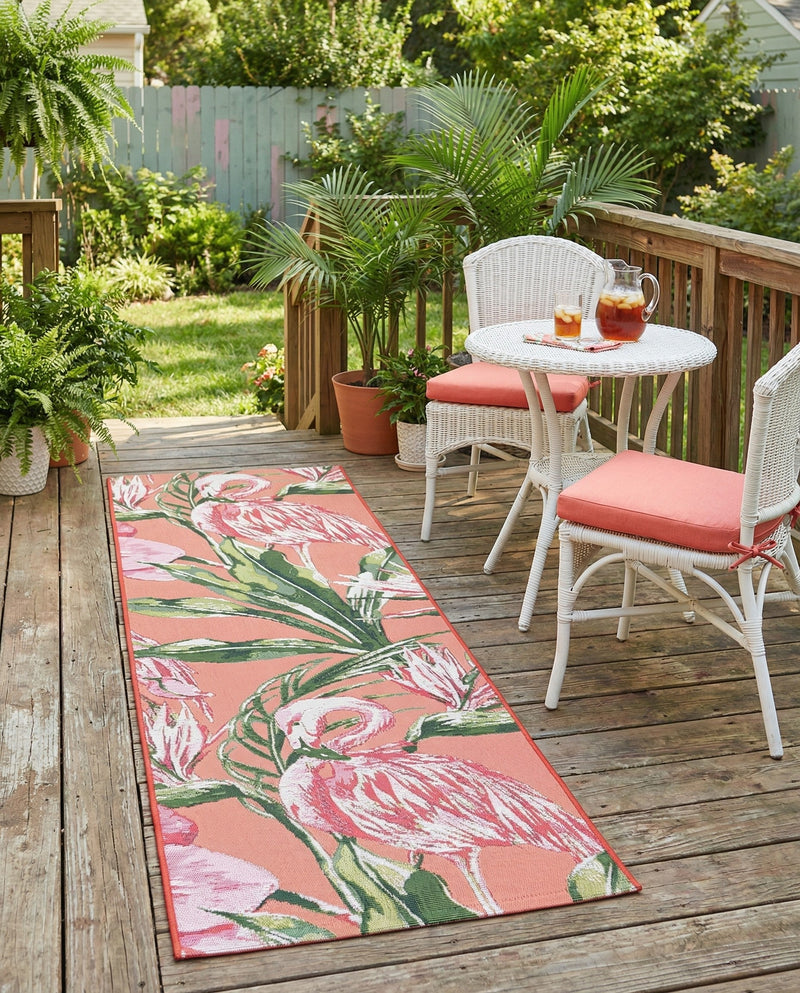 Seaside Blooms Collection Area Rug -  Kyoto Runner Coral  lifestyle 17