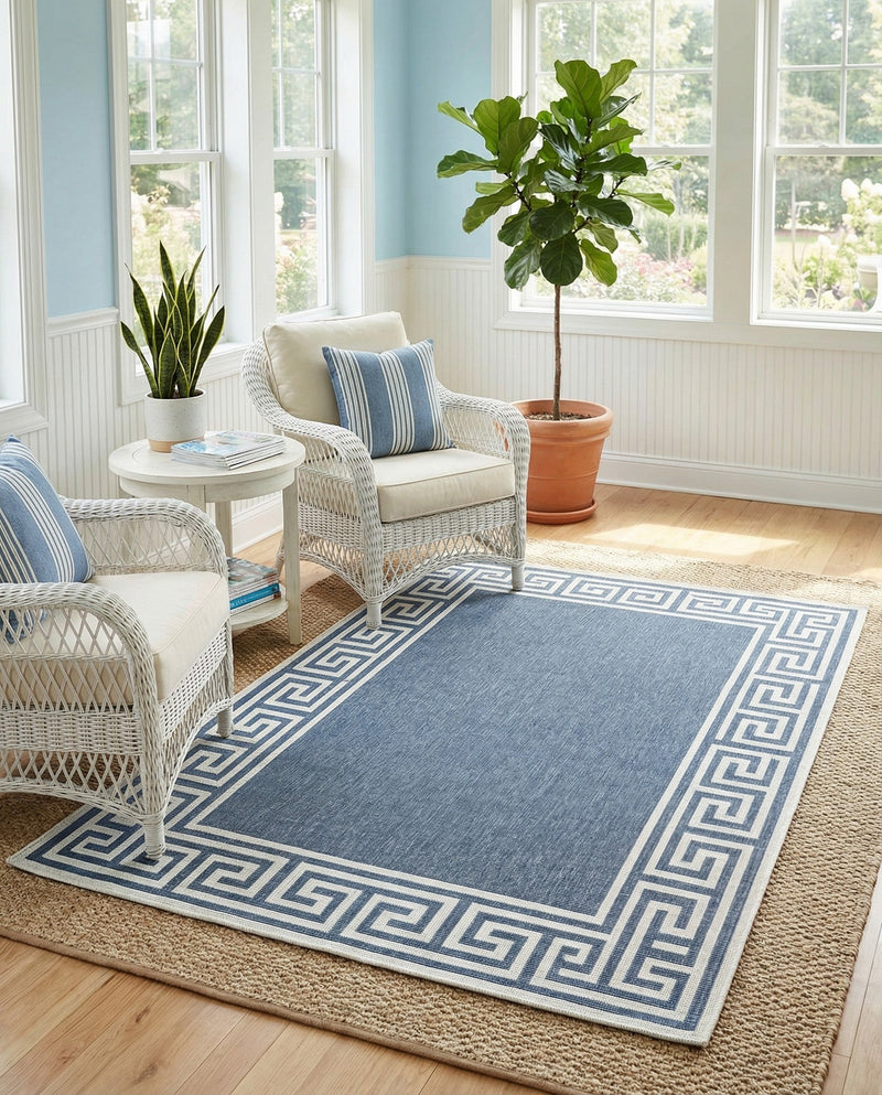 Seaside Haven Rugs Collection Area Rug -  Marina Rectangle Navy Blue  lifestyle 15
