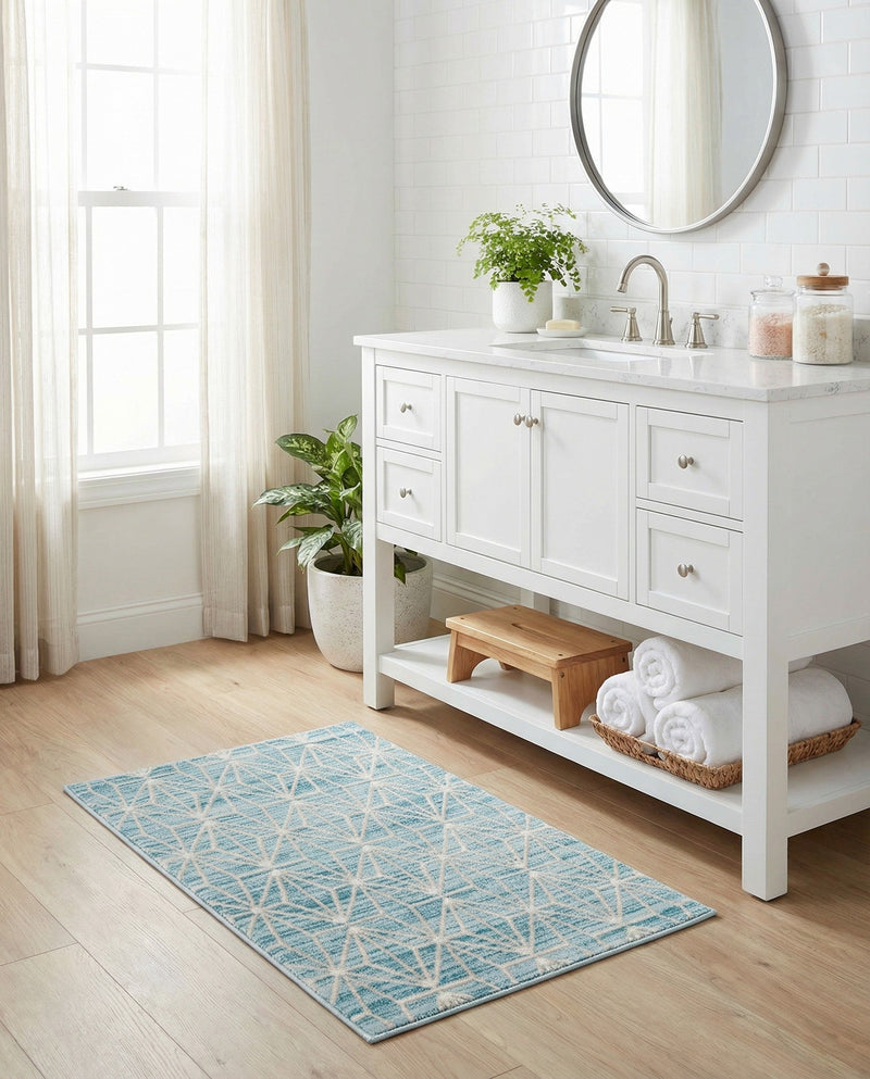 Metro Heights Collection Area Rug -  Hudson Rectangle Blue  lifestyle 35