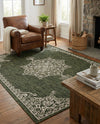Patio Heritage Collection Area Rug -  Charleston (Green) Rectangle Green  lifestyle 5